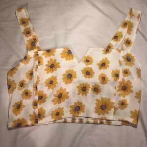 Sunflower cropped tank top